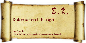 Debreczeni Kinga névjegykártya