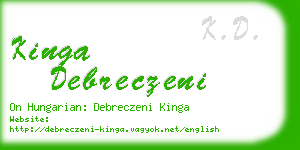 kinga debreczeni business card